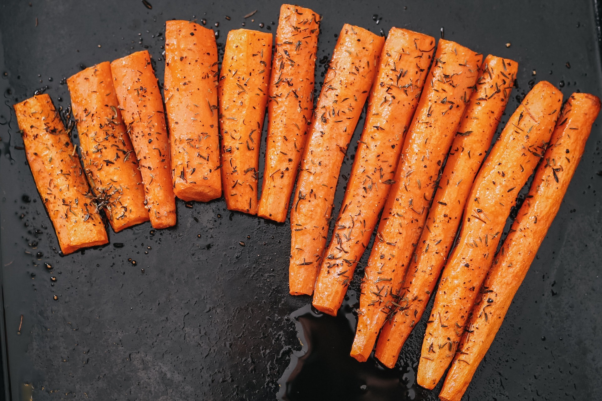 Sweet, crunchy baked carrot
